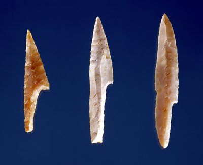Three Serrated Points, from Volgu, Solutrean Period, 20000-15000 BC by Prehistoric